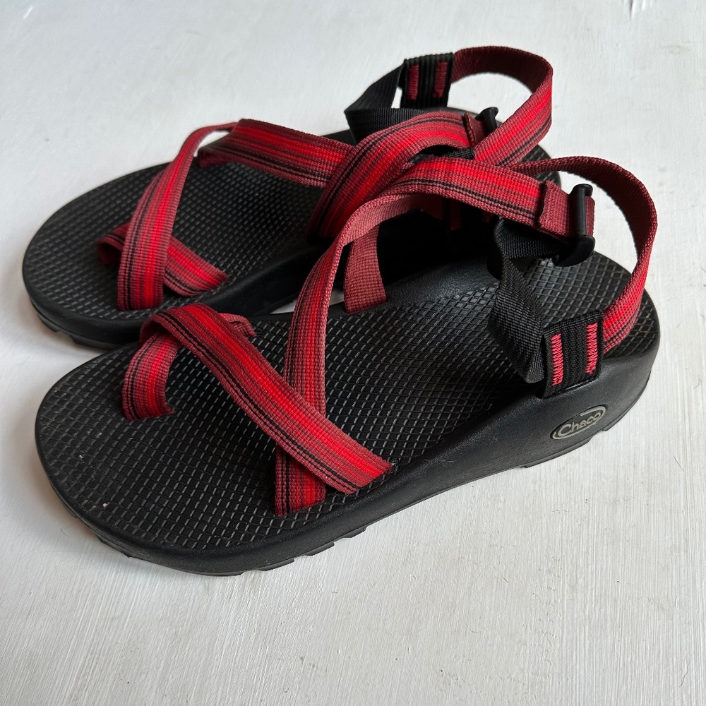 Chaco Men's Red and Black Z/Cloud Strappy Sandals